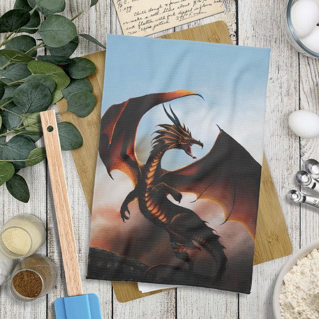 Amber Dragon Fantasy Kökshandduk (Skapare uppladdad)
