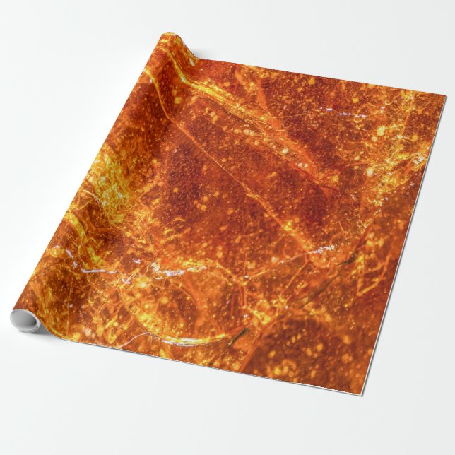 AMBER DROP GOLDEN GULT ABSTRAKT MÖNSTER PRESENTPAPPER (Utrullad)