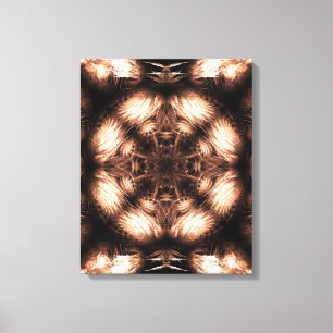 Amber Energi Mandala Fraktal Konst Canvastryck