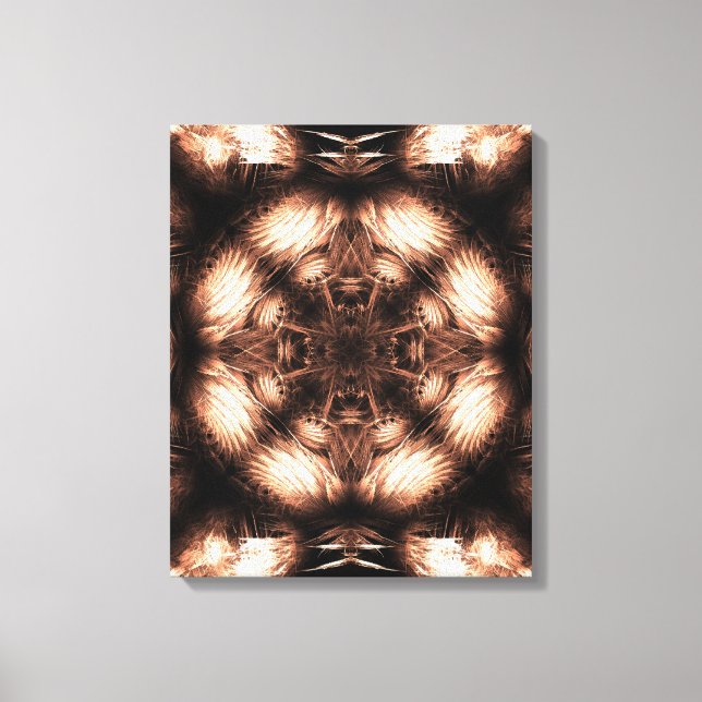 Amber Energi Mandala Fraktal Konst Canvastryck (Framsida)