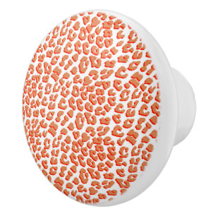 Amber Färg och White Leopard Skriv ut Knopp
