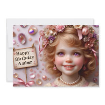 AMBER ~ Födelsedagsinbjudan ~ Anpassade ~