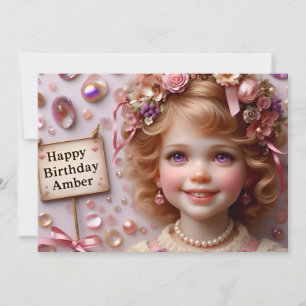 AMBER ~ Födelsedagsinbjudan ~ Anpassade ~ Inbjudningar
