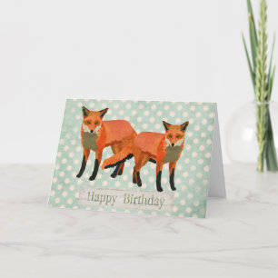 Amber Foxes Birthday Card Kort