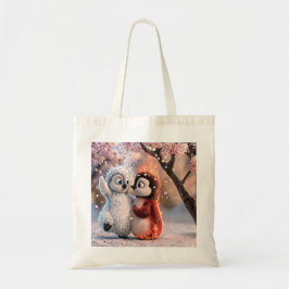 Amber & Frosty Cute Penguin Tote Bag Tygkasse