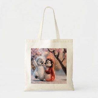 Amber & Frosty Cute Penguin Tote Bag Tygkasse