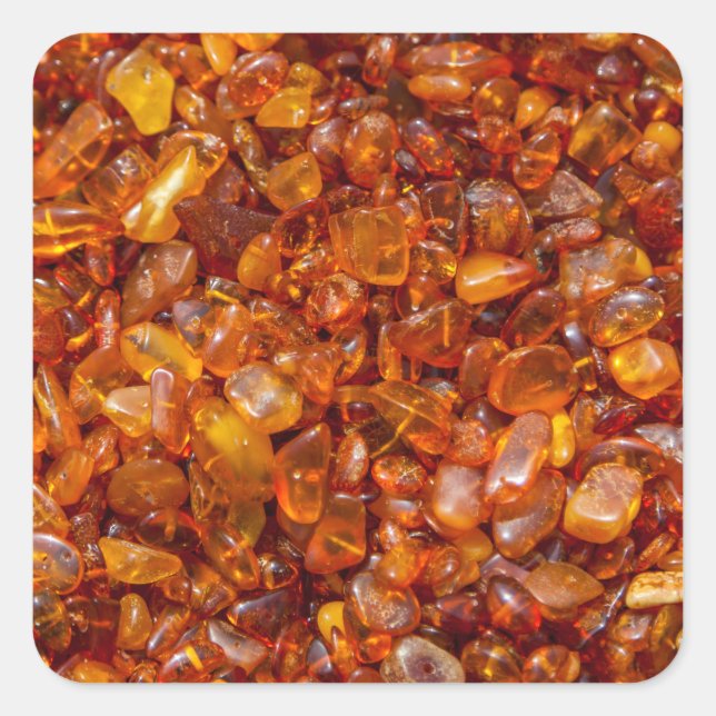 Amber Fyrkantigt Klistermärke (Framsida)