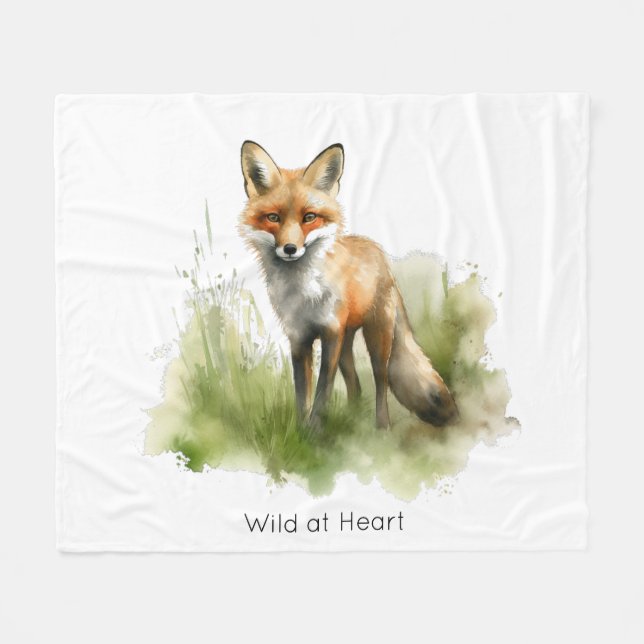 Amber Gaze: Meadow Fox, anpassningsbar Fleecefilt (Framsidan (Horisontell))