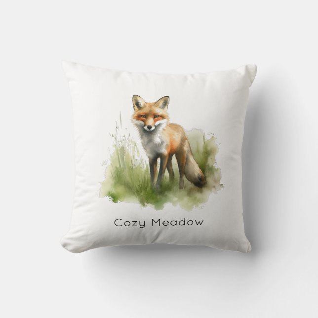Amber Gaze: Meadow Fox, anpassningsbar Kudde (Framsida)