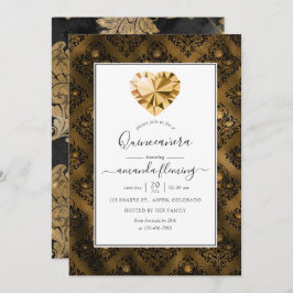 Amber Gemstone Quinceañera Inbjudningar