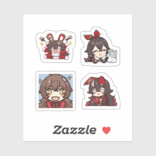 Amber Genshin Impact 4-pack Stickerark Extra Klistermärken