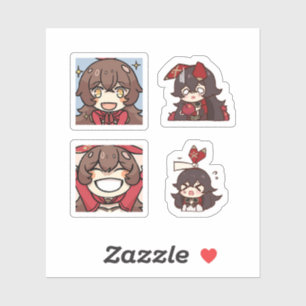 Amber Genshin Impact 4-pack Stickerark Klistermärken
