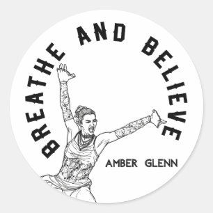 Amber Glenn Inspirerad dekal Runt Klistermärke
