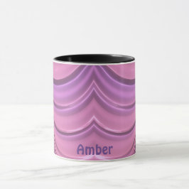 AMBER ~ GLOSSY 3D Zany Rosa Mauve Fractal ~ Mugg
