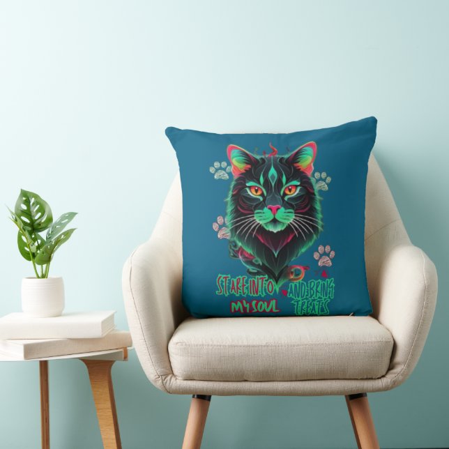 Amber Glow Cat Energy Kudde (Stol)