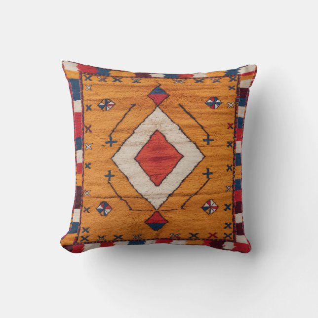 Amber Glow" - marockanska Kilim Pillows: Kudde (Framsida)