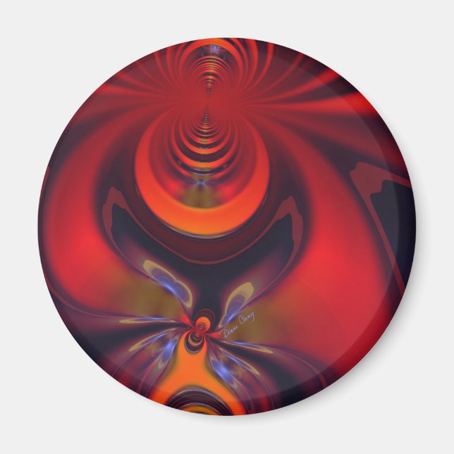 Amber Goddess - Orange och Guld Passion Magnet (Framsidan)