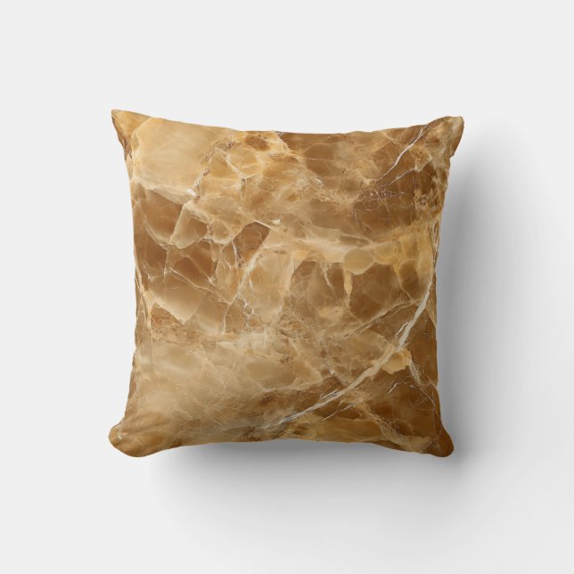 Amber Gold Marble Throw Pillow Kudde (Framsida)