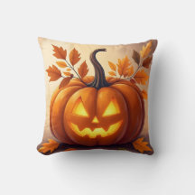 Amber Gourd Glow | Elegant Hösten Dekorativ kudde