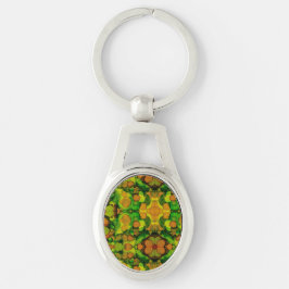 Amber Grove Ovalt Silverfärgad Nyckelring