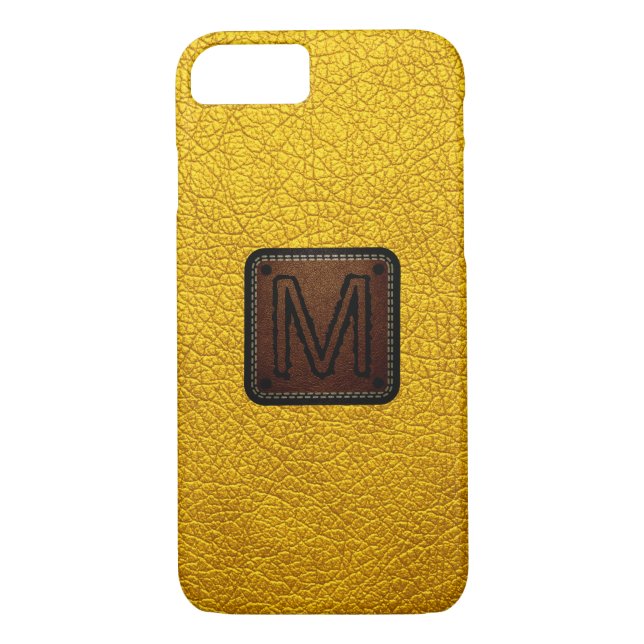 Amber Leather look Monogram Case-Mate iPhone Skal (Baksida)