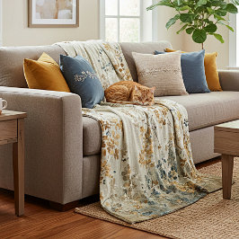 Amber meadow floral fleecefilt