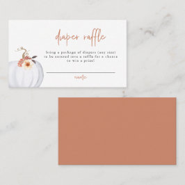 AMBER Modern Rustic Little Pumpkin Diaper Raffle Placeringskort