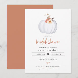 AMBER Modern Rustic White Pumpkin-Möhippa Inbjudningar