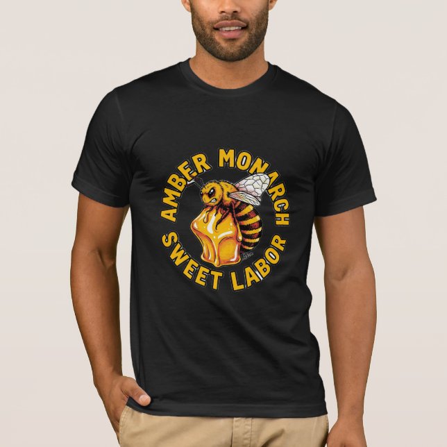 Amber Monark Söt Arbetsbin Honungsbi T Shirt (Framsida)