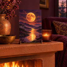 Amber Moonrise Konsttryck