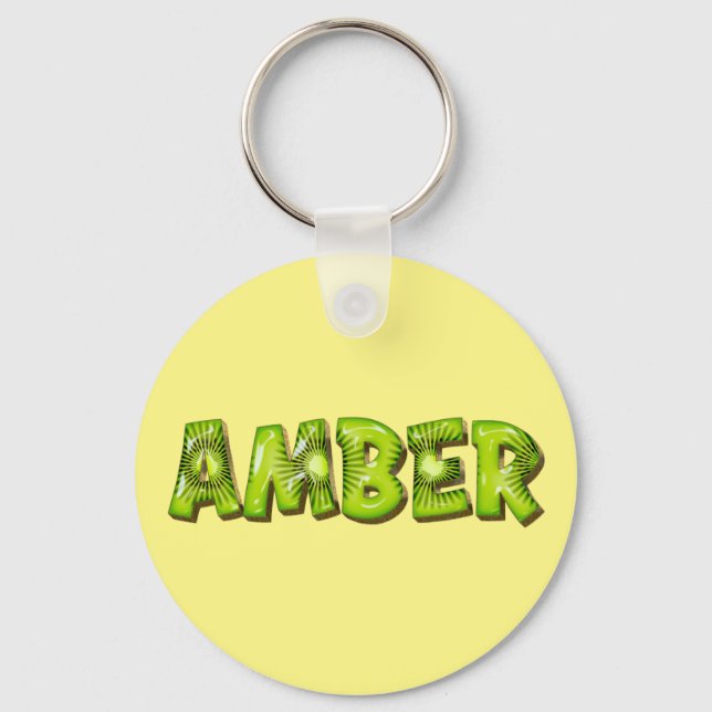 Amber Name Kiwi Design Schlüsselanhänger Nyckelring (Framsida)