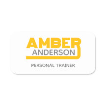 Amber Namn bricka