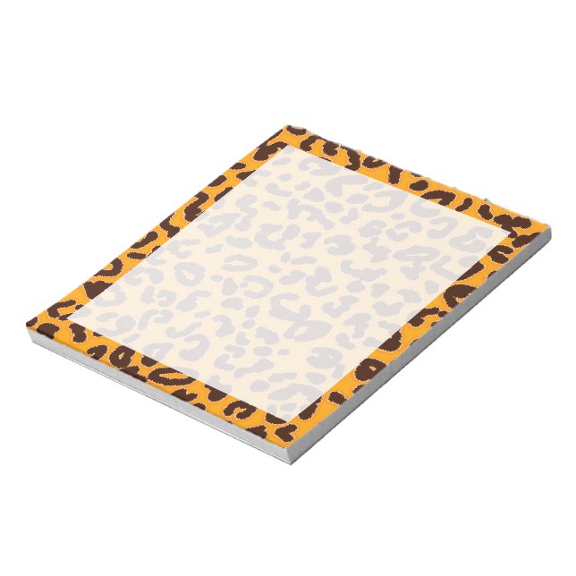Amber Orange Leopard "animal print" Anteckningsblock (Roterad)
