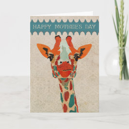 Amber Peeking Giraffe Mors dag Card II Kort