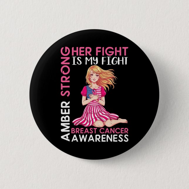 Amber Strong Breast Cancer Awareness Hennes kamp ä Knapp (Framsida)