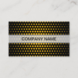 Amber Techno Dots Modern Black Visitkort