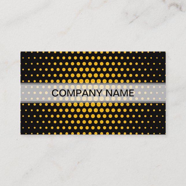 Amber Techno Dots Modern Black Visitkort (Framsida)