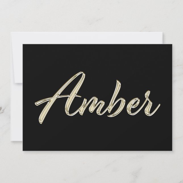 Amber white gold Handwriting Karte Kort (Framsida)