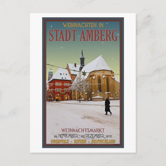 Amberg Weihnachten kyrka Helg Vykort (Framsida)