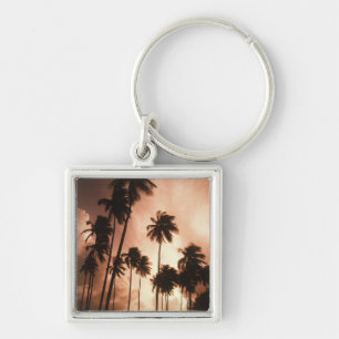 Ambergris Caye, Belize, Centralamerika. 2 Fyrkantig Silverfärgad Nyckelring