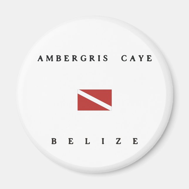 Ambergris Caye Belize Scuba Dive Flagga Magnet (Framsidan)