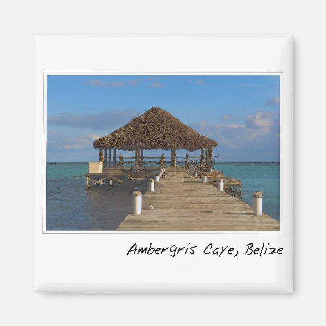 Ambergris Caye Belize Travel Destination Magnet (Framsidan)