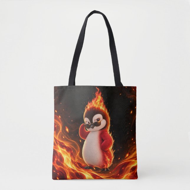 Amberlicious Fire Penguin Sunglasses Funny Tygkasse (Framsida)