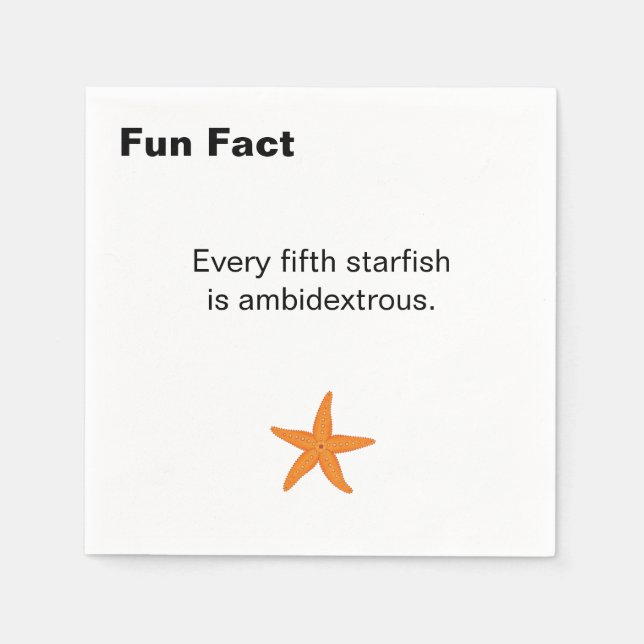 Ambidextrous Starfish Fun Fact Cocktail Pappersservett (Framsidan)