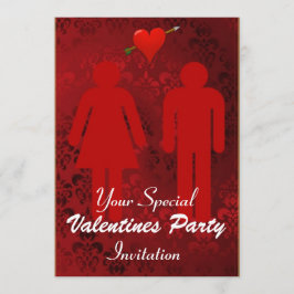 Ambiera Red Valentines day Party Inbjudningar