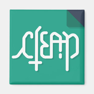 Ambigram diskaremagnet: lägenhetstil: kricka magnet