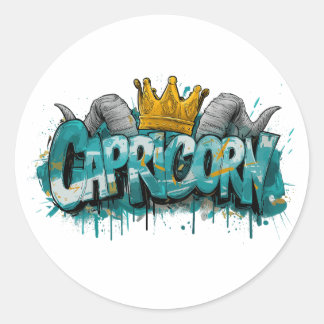 Ambious Capricorn Zodiac Graffiti Airbrush Runt Klistermärke