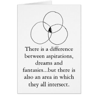 Ambitioner, drömmar och fantasier hälsningskort