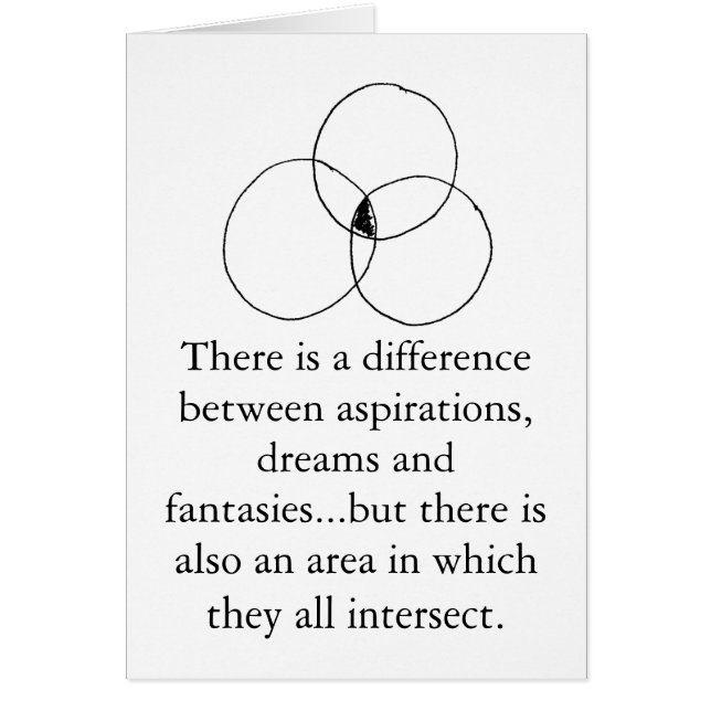 Ambitioner, drömmar och fantasier hälsningskort (Framsidan)