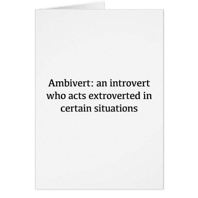 Ambivert Definition Hälsningskort (Framsidan)
